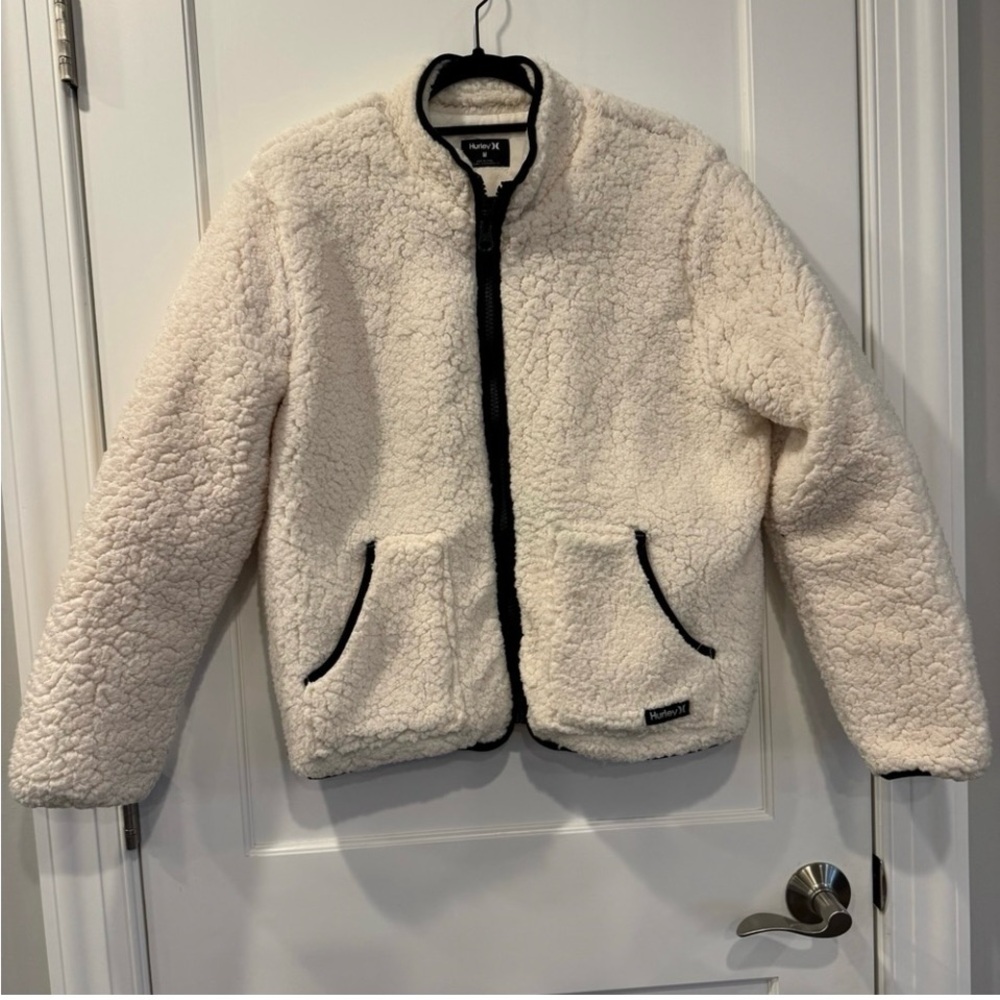 Women’s Baboo Hurley Ivory/Cream Fur Tipped Sherpa Zipped Jacket